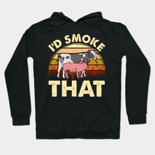 'd Smoke That Vintage Meat Smoker Gift Funny BBQ Pitmasters Hoodie